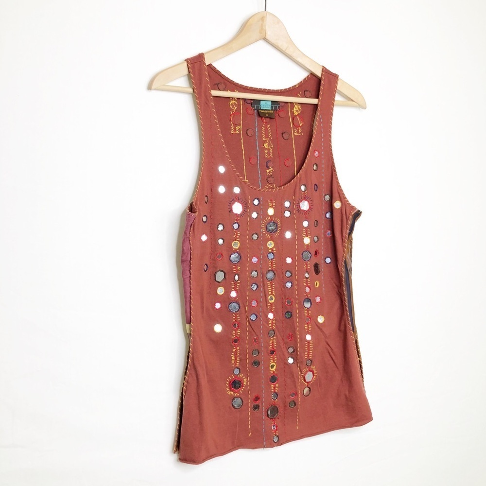 A Common Thread Boho Embroidered Embellished Tank… - image 7